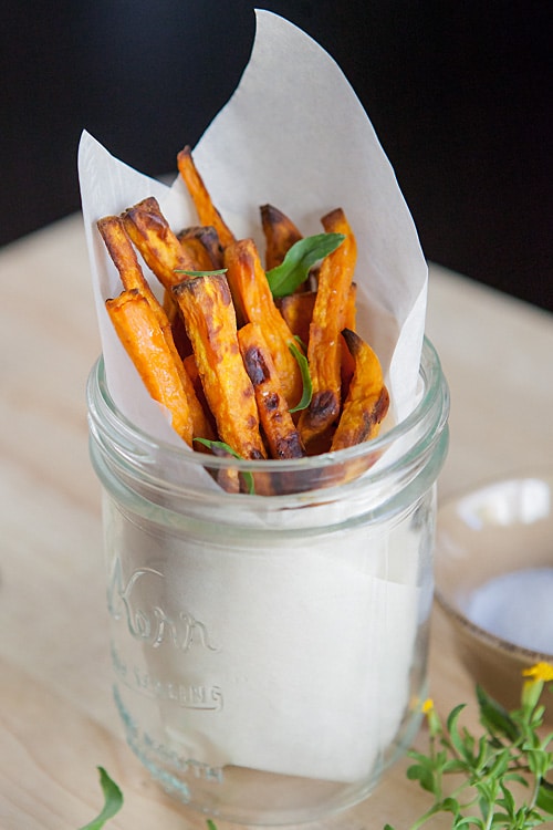 Garlic & Tarragon Sweet Potato Fries